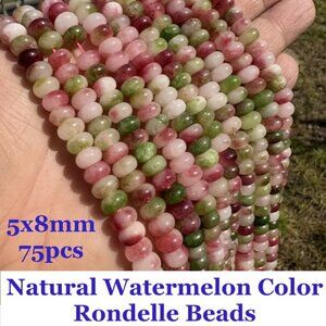 Natural Watermelon Color Rondelle Beads 5x8mm approx. 75pcs